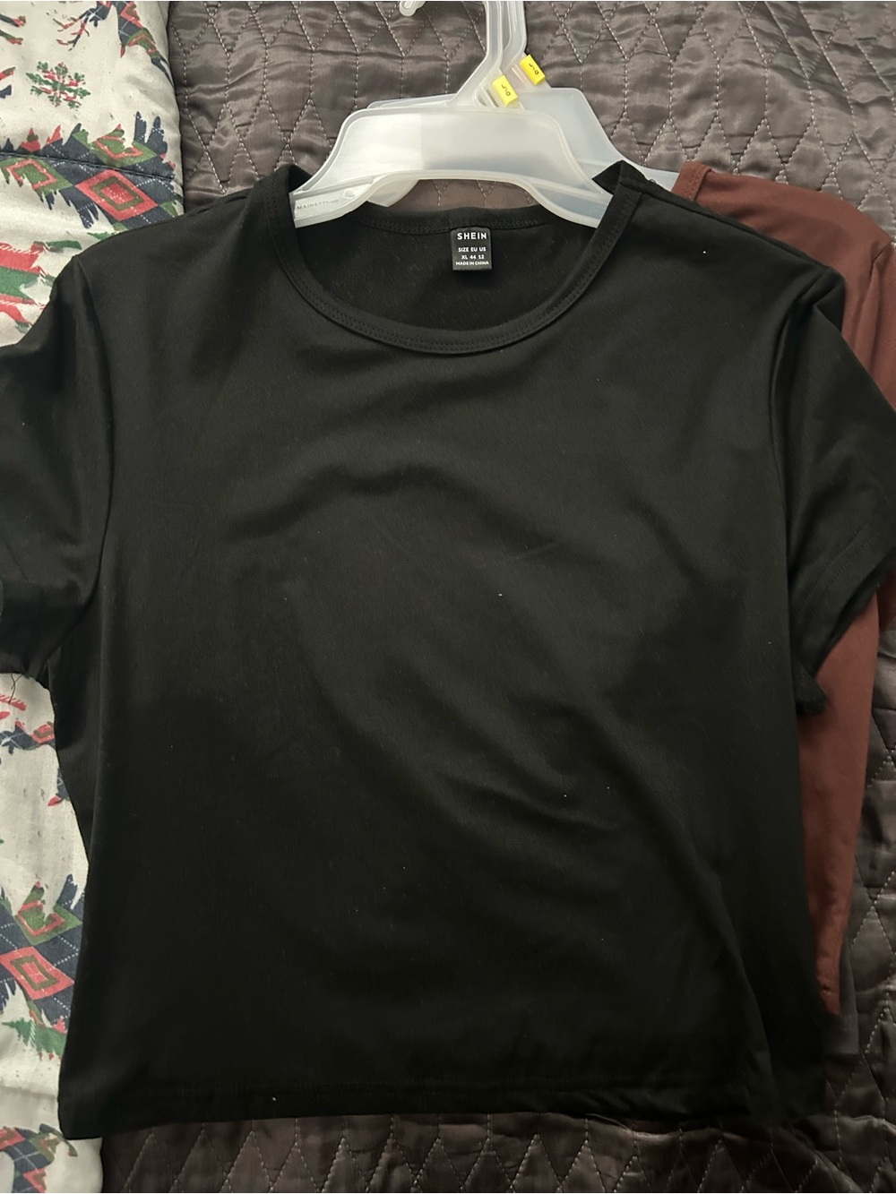 SHEIN Black Short Sleeve Crew Neck Tee